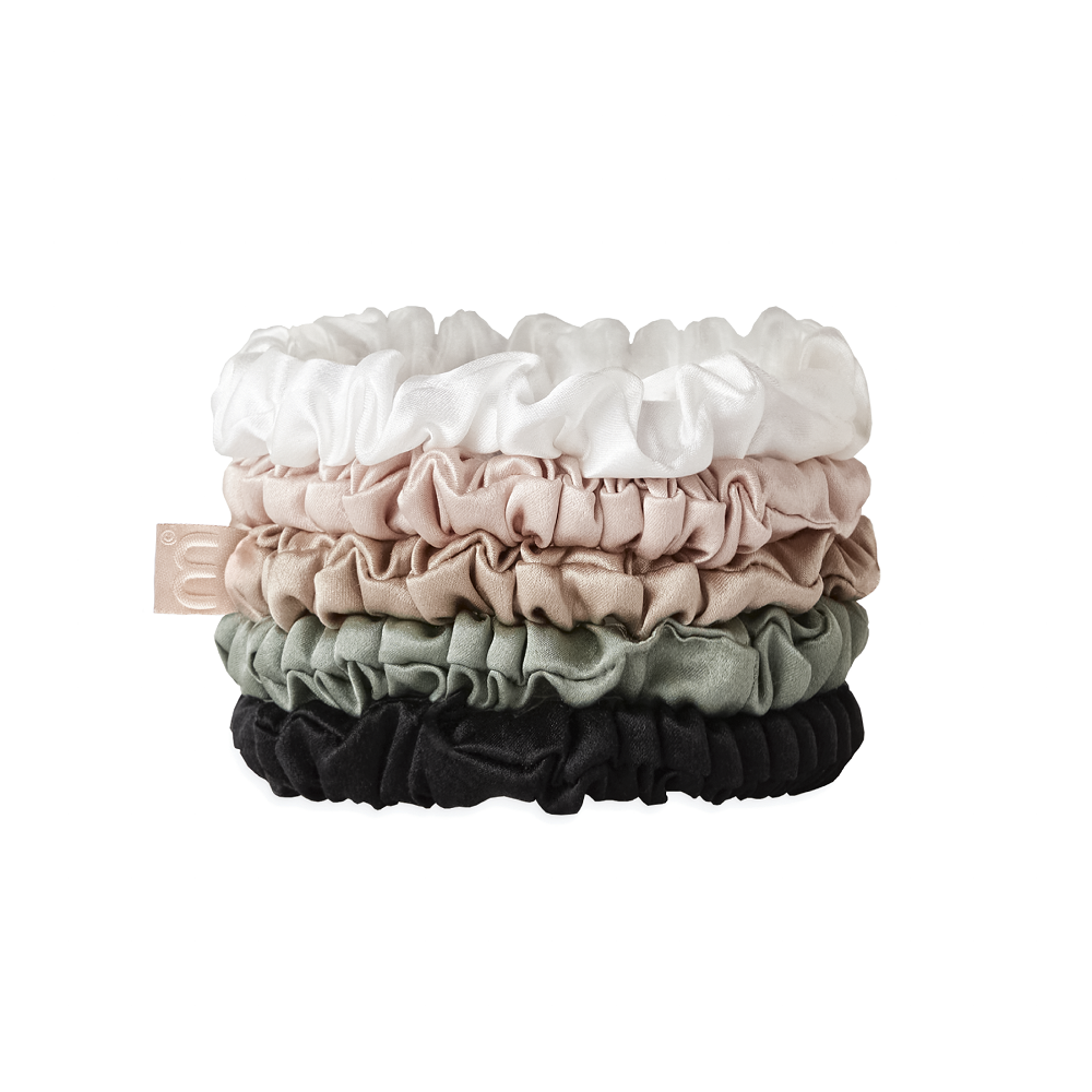 MON MOU - Набір із 5 тонких резинок з натурального шовку.