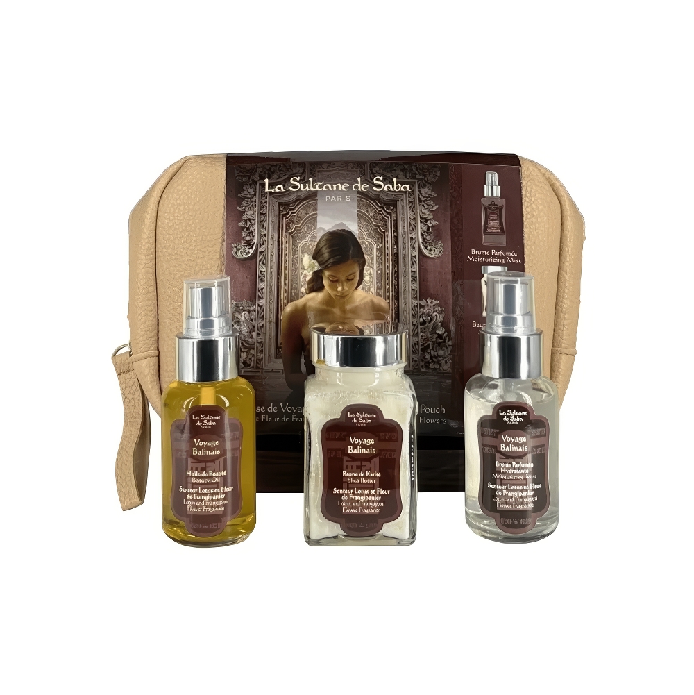 La Sultane De Saba Balinese Gift Pouch Lotus & Fleur De Frangipanier - Набір для тіла Балі